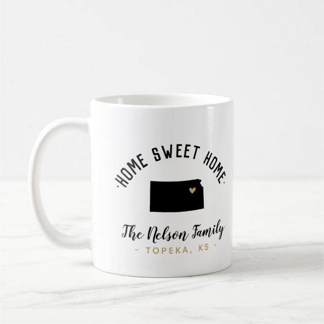 Kansas Home Sweet Home Family Monogram Mug (Left)