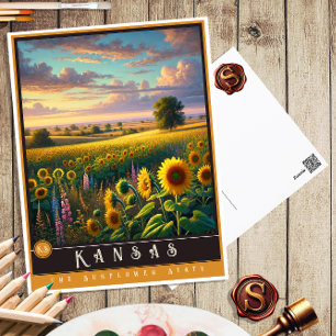 Kansas Hyper-Realistic State Postcard
