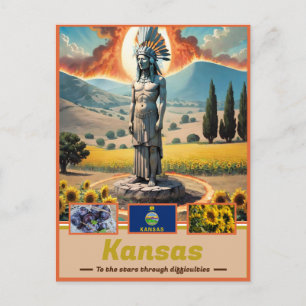 Kansas Kaleidoscope: Surreal State Delight Postcard