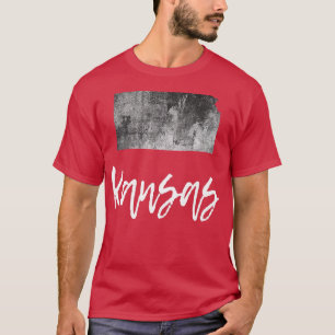 Kansas KS Map Grunge Vintage Graphic Home State Me T-Shirt