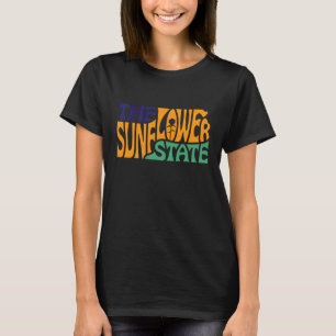 Kansas Ks Us State Shape Motto T-Shirt