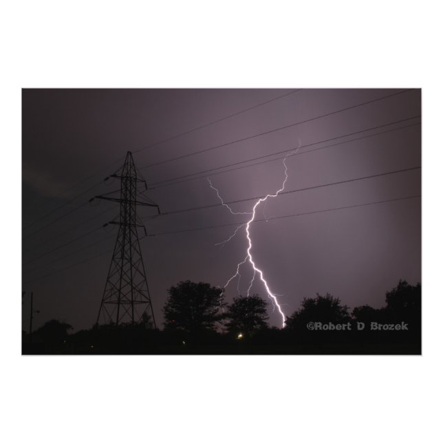 Kansas Lightning Storm Photo Poster. Print (Front)