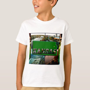 Kansas Map and Photos T-Shirt
