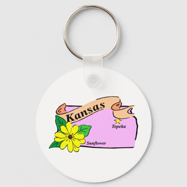 Kansas Map Key Ring (Front)