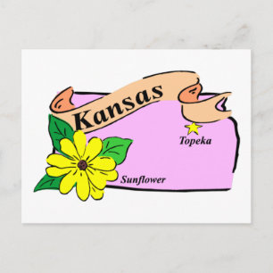 Kansas Map Postcard