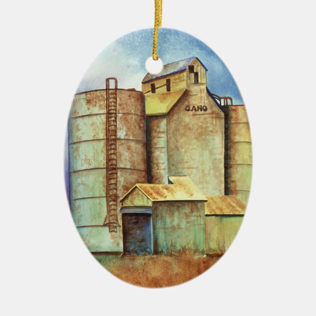 Kansas - Milepost Gano Ceramic Tree Decoration (Front)