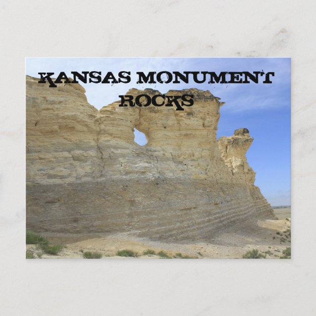 Kansas Monument Rocks with blue sky Post Card (Front)
