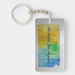 KANSAS MOTTO Key Chain, Ad Astra Per Aspera Ring
