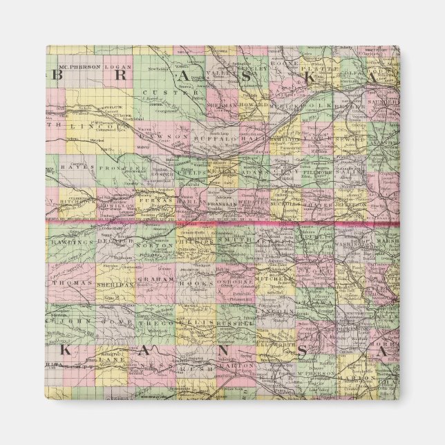 Kansas, Nebraska Magnet (Front)