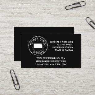Kansas Notary Public Services Business Card