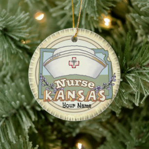 Kansas Nurse  Ceramic Tree Decoration