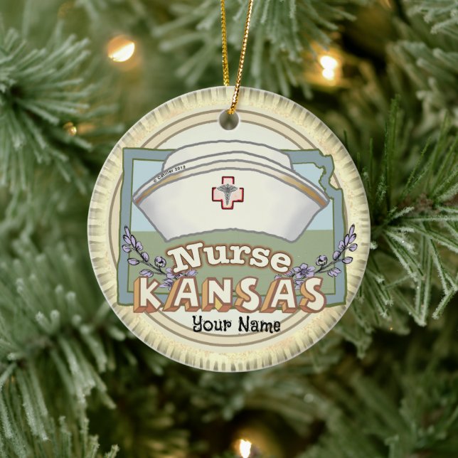 Kansas Nurse Ceramic Tree Decoration (Tree)