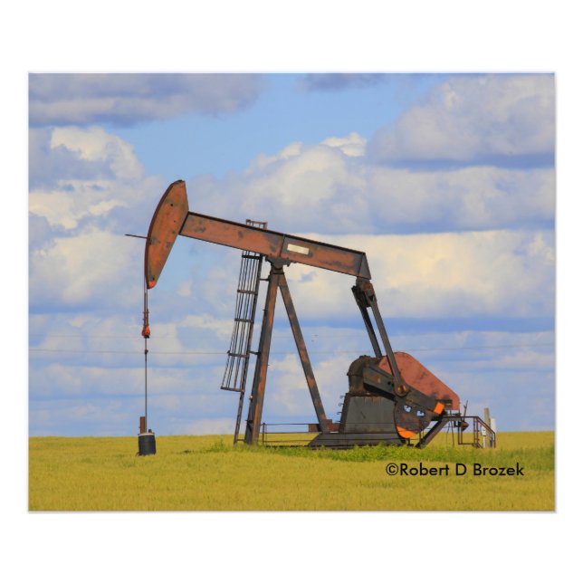 Kansas Oil Well Pump with Sky Photo Enlargement (Front)