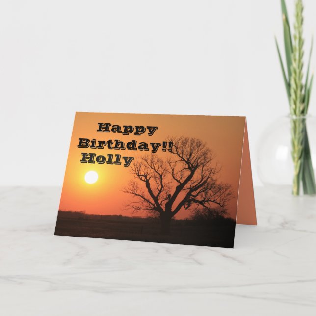 Kansas Orange Sunset Greeting Card (Front)