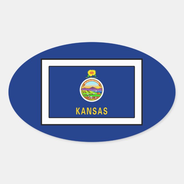Kansas Oval Sticker (Front)