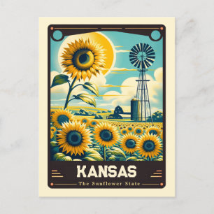 Kansas   Patriotic Spirit Vintage Postcard