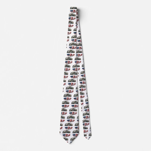 Kansas Picture and USA Flag Font Tie (Front)