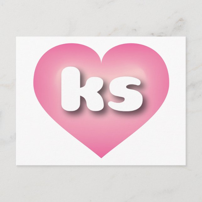 Kansas pink fade heart - I love ks Postcard (Front)