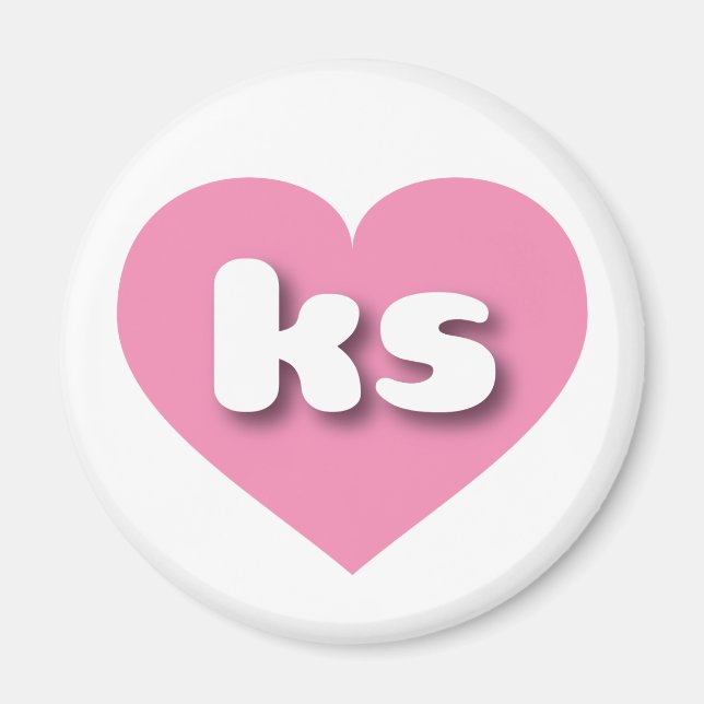 Kansas pink heart - I love ks Magnet (Front)
