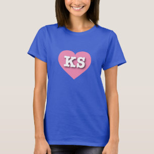 Kansas Pink Heart - I love KS T-Shirt