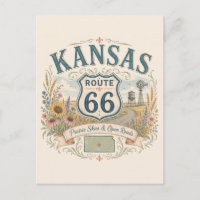 Kansas Prairie Route 66 Greeting