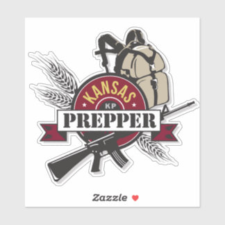 Kansas Prepper Custom Cut Transparent Sticker