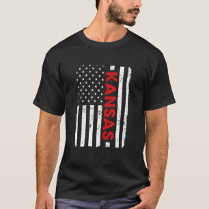 Kansas Pride Retro Vintage Old American Flag T-Shirt