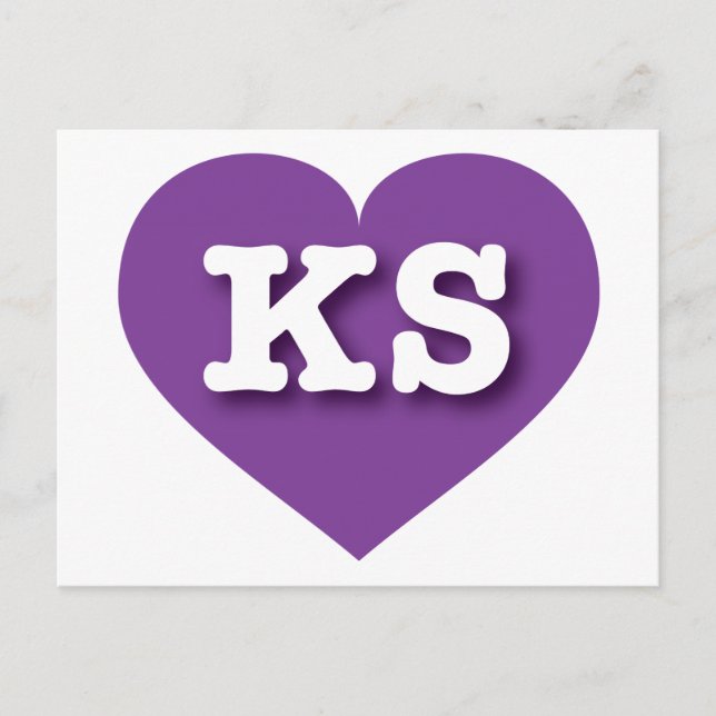 Kansas Purple Heart - I love KS Postcard (Front)