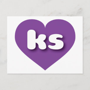 Kansas purple heart - I love ks Postcard