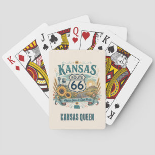 Kansas Queen Route 66 Boho Americana Night Playing Cards