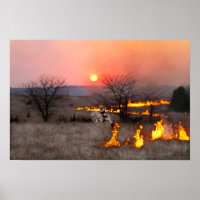 Kansas Rancher Checks Fire Line