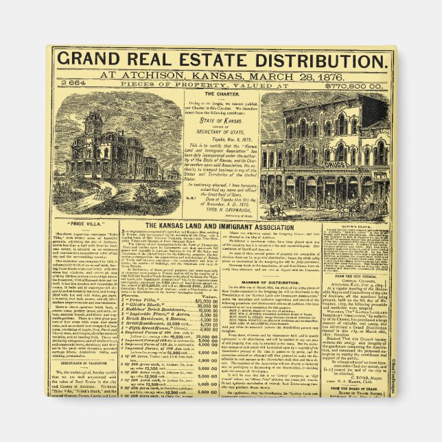 Kansas Real Estate Newspaper Advertisement Magnet (Front)