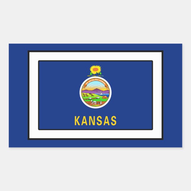 Kansas Rectangular Sticker (Front)