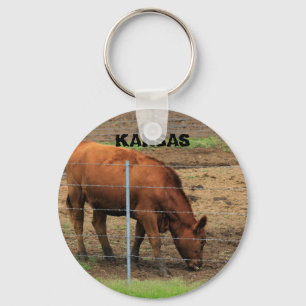 Kansas Red Angus Cow Key Chain