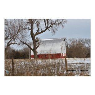 Kansas Red Country Barn  Photo Enlargement