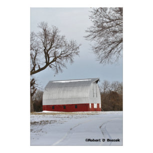 Kansas Red Country Barn Photo Enlargement