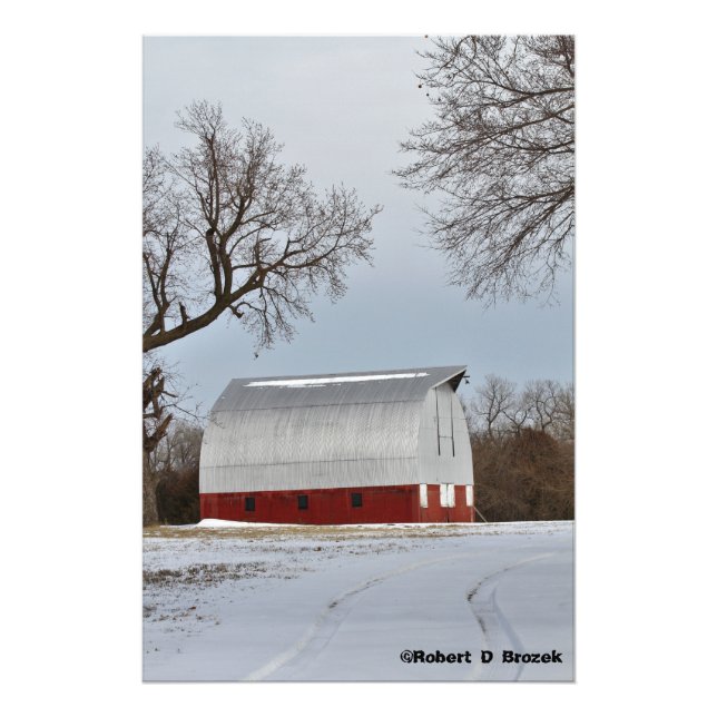 Kansas Red Country Barn  Photo Enlargement Print (Front)
