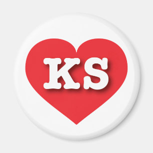 Kansas Red Heart - I love KS Magnet