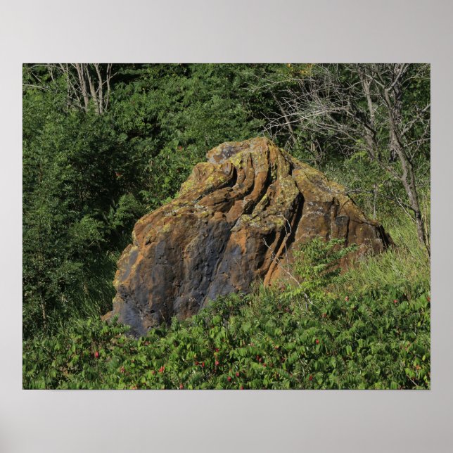 Kansas Red Sand Stone Rock in a Pasture Poster (Front)