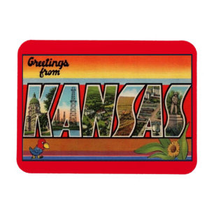 Kansas refrigerator magnet - vintage travel