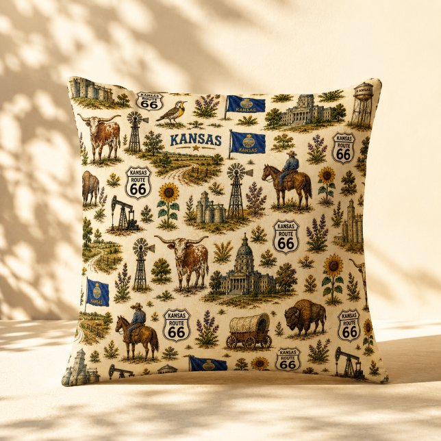Kansas Route 66 Sofa Prairie Cushion (Creator Uploaded)