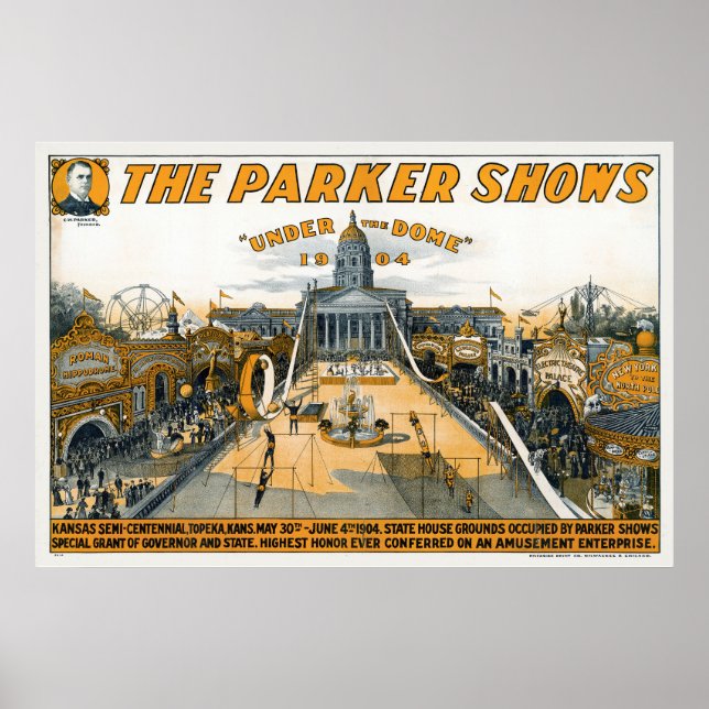 Kansas Semi-Centennial. State House Grounds. Poster (Front)