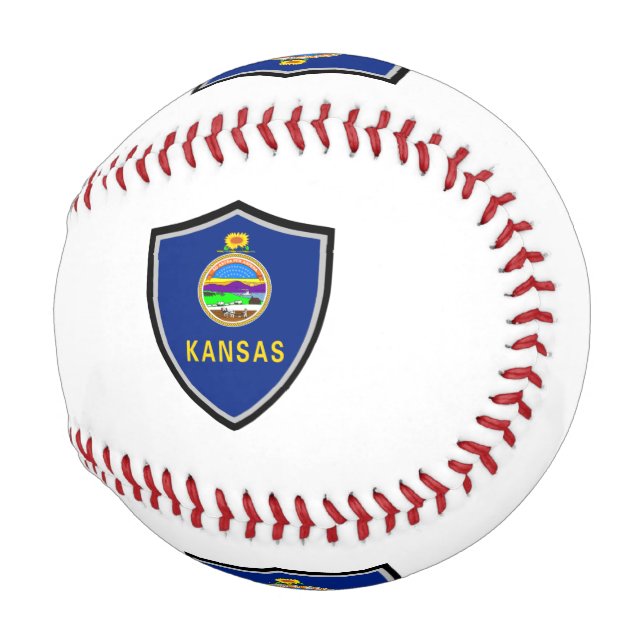 Kansas shield flag baseball (Front Right)