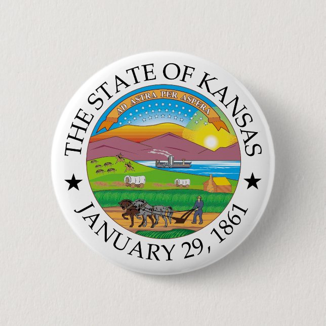 Kansas sign 6 cm round badge (Front)