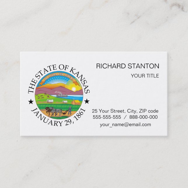 Kansas sign business card (Front)