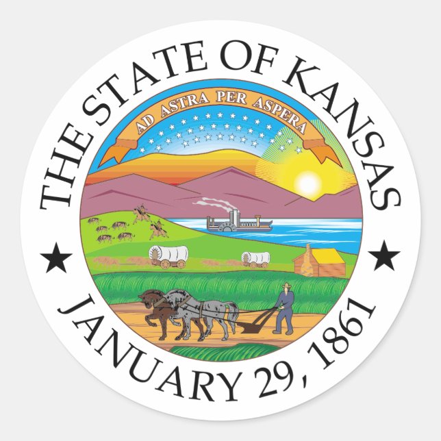 Kansas sign classic round sticker (Front)