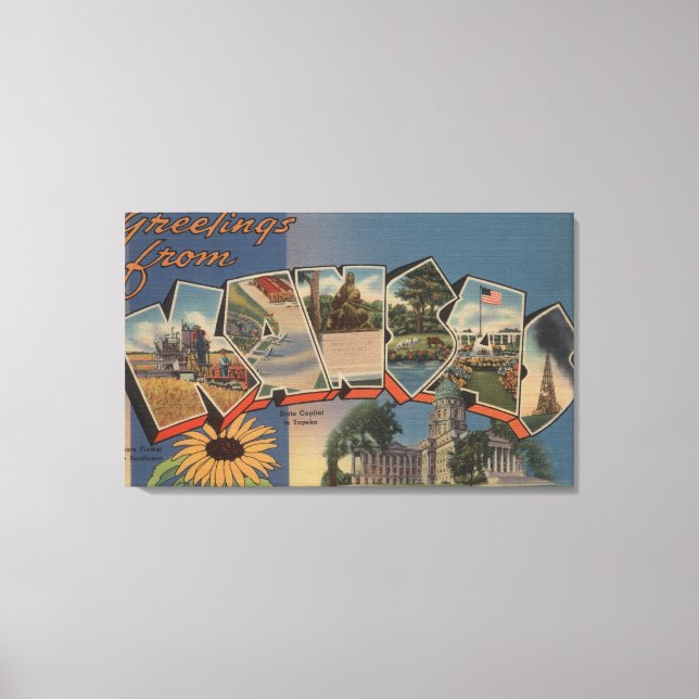 Kansas (State Capital/Flower) Canvas Print (Front)