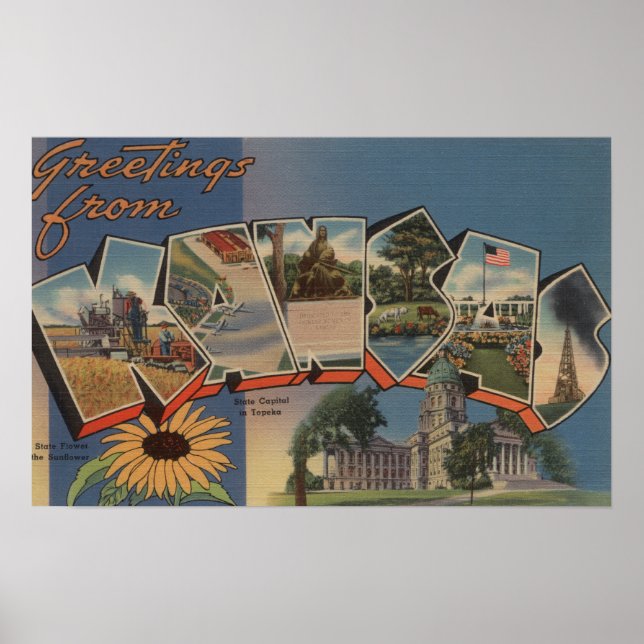 Kansas (State Capital/Flower) Poster (Front)