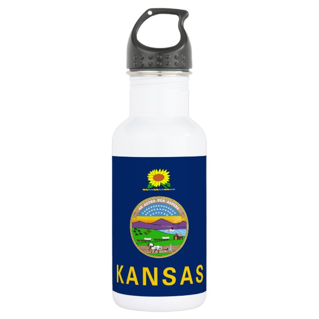 Kansas State Flag 532 Ml Water Bottle (Front)