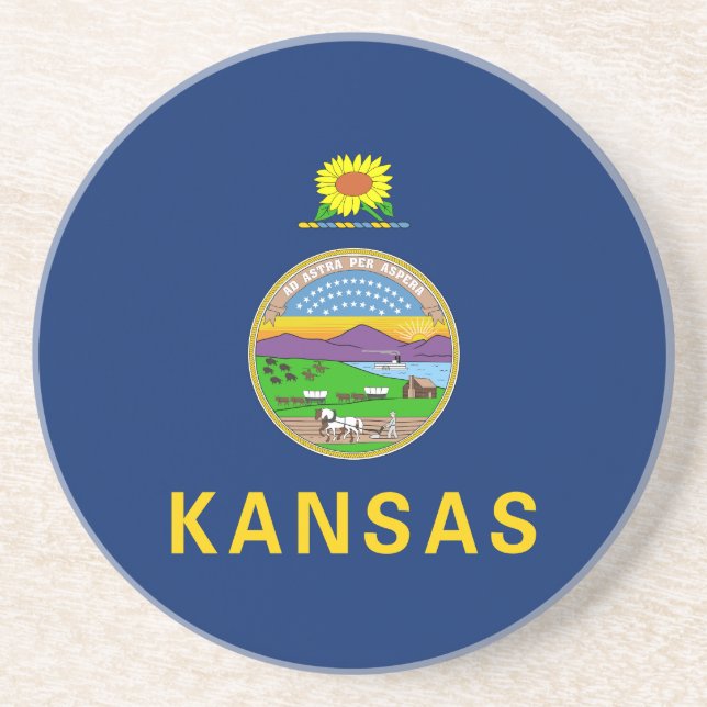 Kansas State Flag Coaster (Front)
